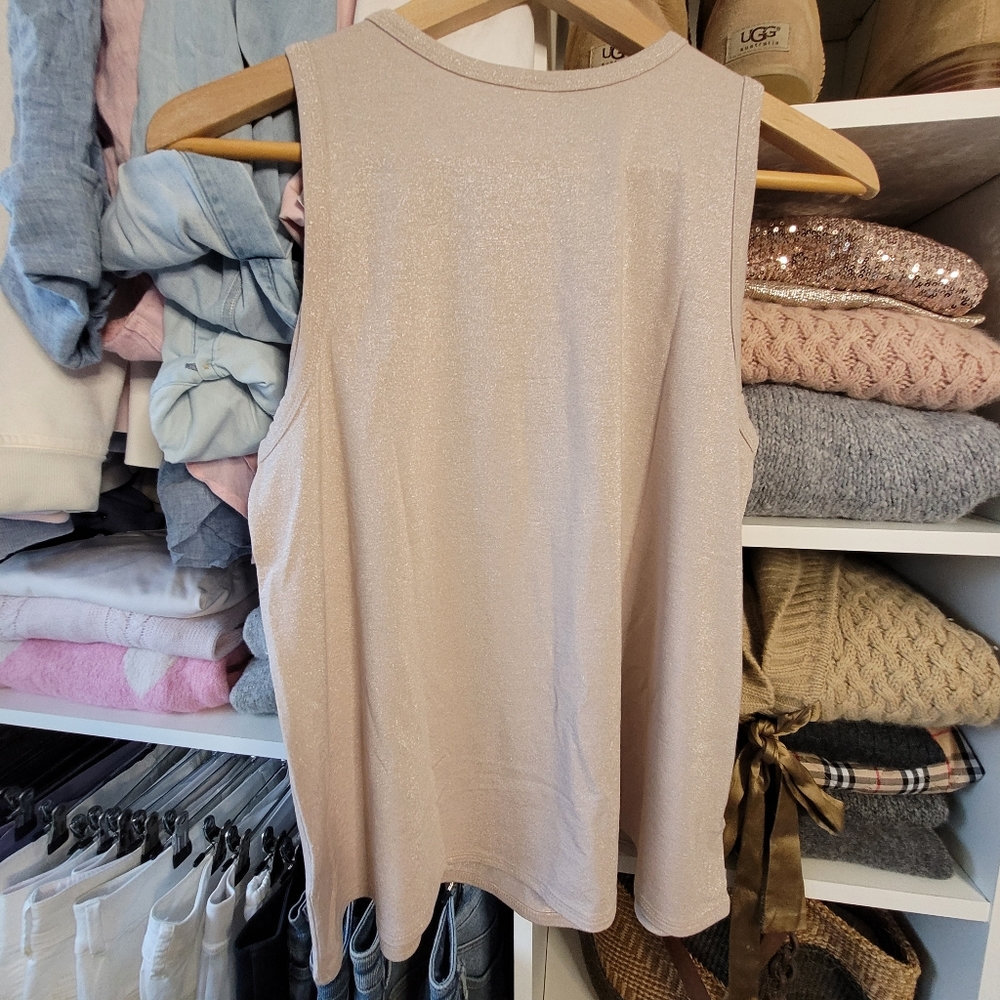 Pink Bamboo Sparkle NEW Old Navy Tank - Size Small Petite - Picture 5 of 10